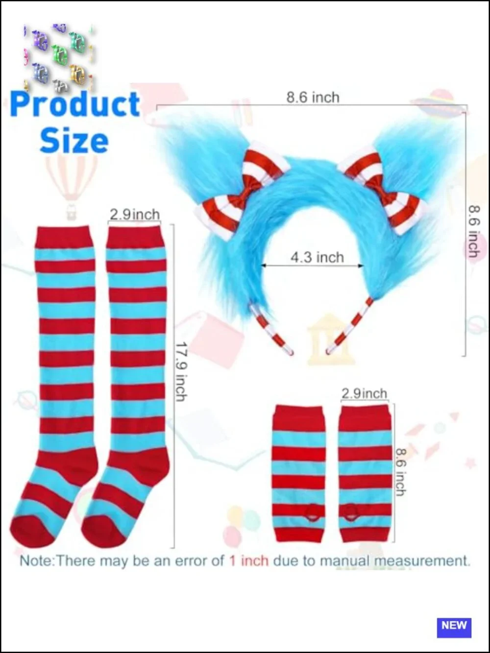 Girls Halloween Costume Tutu Skirt Set 4pcs Dress Up